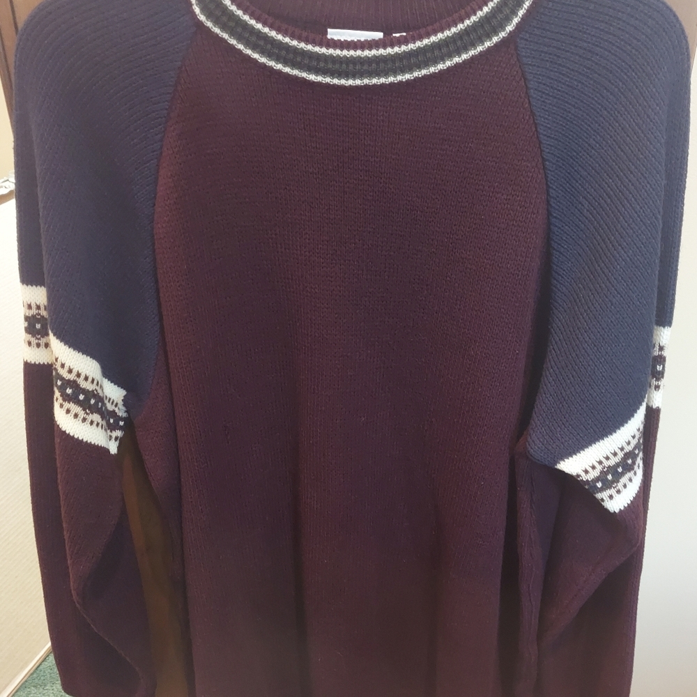 Burgundy & Navy Blue Men's Arizona Sweater size XL